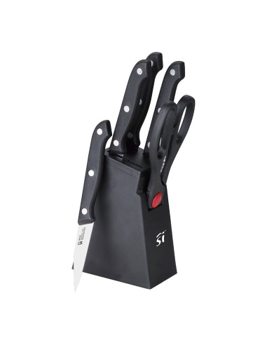 Juego de cuchillos 6 piezas + tacoma acero inox