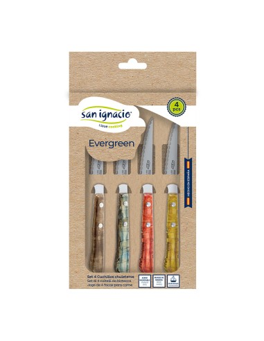 Set 4 cuchillos chuleteros evergreen bgeu-6076...