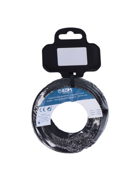 Carrete cable cordón tubular h03vv-f 2 x 0,75 mm² negro, 25 m