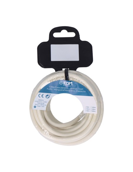 Carrete cable cordón tubular h03vv-f 2 x 0,75 mm² algodón, 25 m