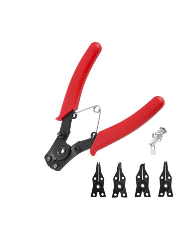 Alicates arandelas circlip 4-en-1, 155 mm