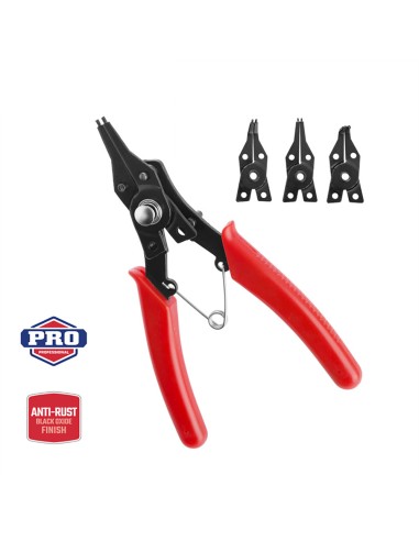 Alicates arandelas circlip 4-en-1, 155 mm