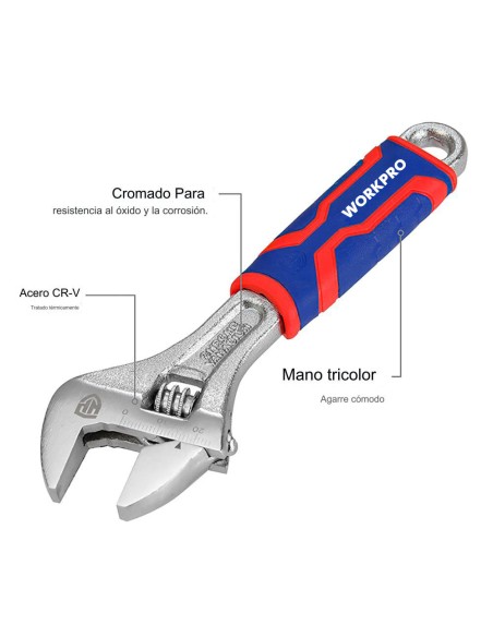 Llave ajustable 150mm. workpro