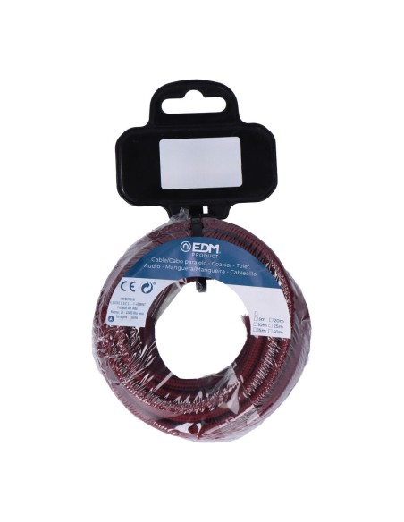 Carrete cable cordón tubular h03vv-f 2 x 0,75 mm² burdeos, 25 m