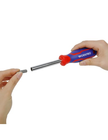 Mango destornillador de punta magnética de 1/4"