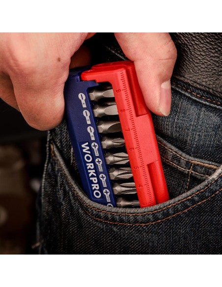 Puntas destornillador, juego 13 piezas (métrico). workpro