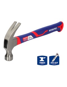 Martillo de carpintero de 450g con mango de fibra de vidrio. workpro 2