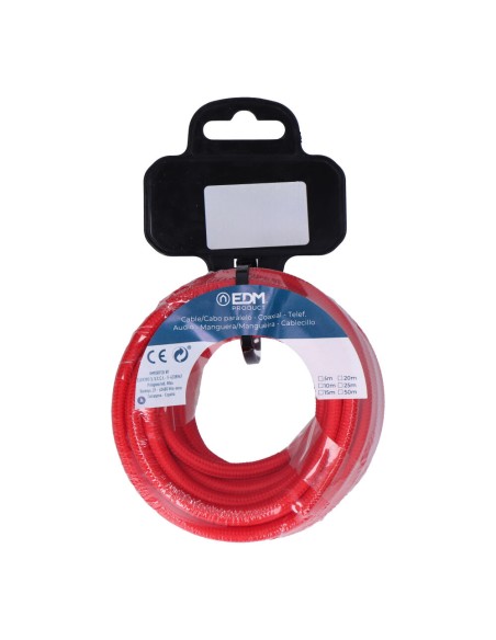Carrete cable cordón tubular h03vv-f 2 x 0,75 mm² rojo, 25 m