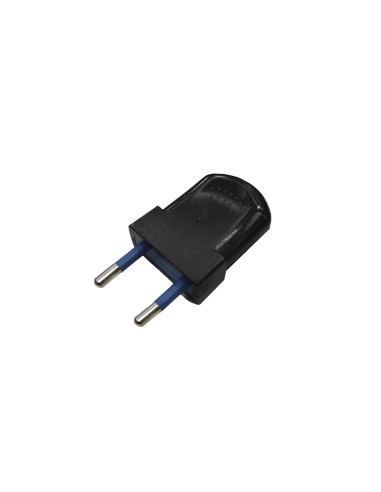 Pack 2 unidades clavija europea negra bipolar 10a 4mm 250v