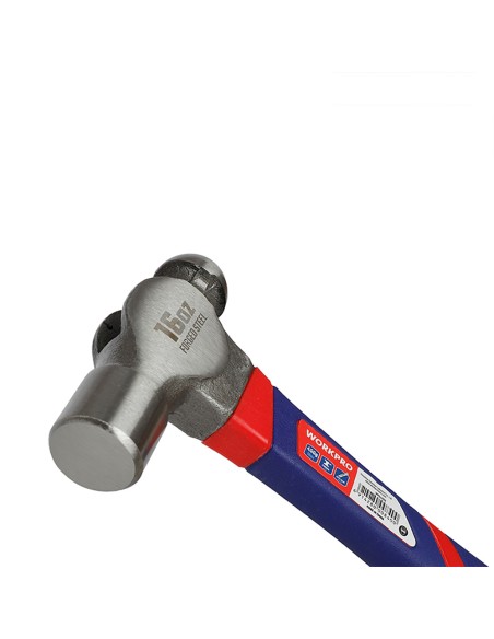 Martillo de bola de 450g con mango de fibra de vidrio. workpro