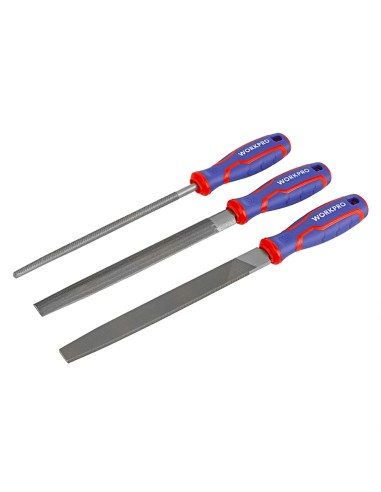 Lima 200mm, juego 3 piezas. workpro