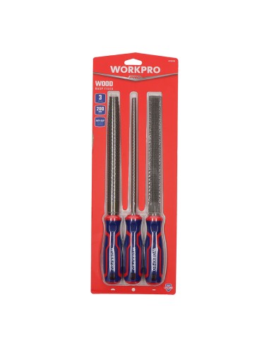 Escofinas 200mm, juego 3 piezas. workpro