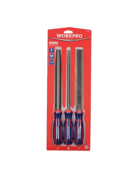 Escofinas 200mm, juego 3 piezas. workpro