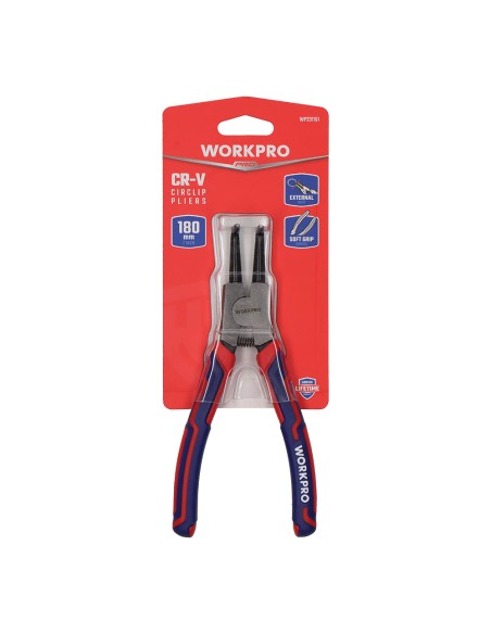 Alicates curvados arandelas, retencion exterior, 180 mm