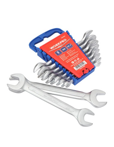 Llaves fijas, juego de 9 piezas. workpro