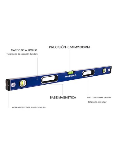 Nivel de burbuja c/base mágnetica 60cm pro....