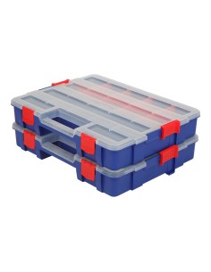 Organizador de compartimentos apilable con tapa 18 divisiones. workpro 2