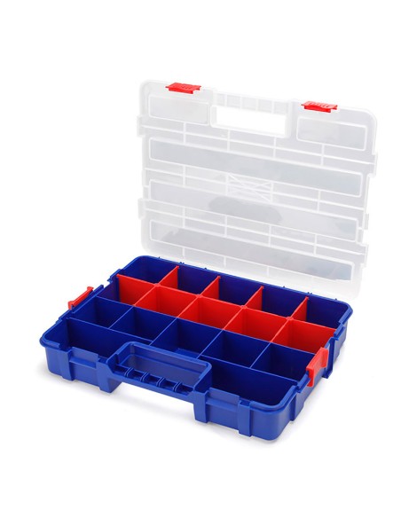 Organizador de compartimentos apilable con tapa 18 divisiones. workpro