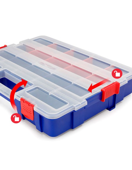 Organizador de compartimentos apilable con tapa 18 divisiones. workpro