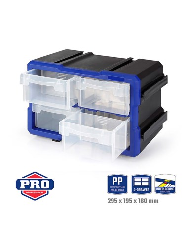 Organizador apilable de 4 cajones. workpro