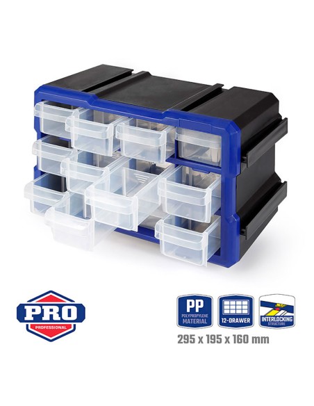 Organizador apilable de 12 cajones. workpro