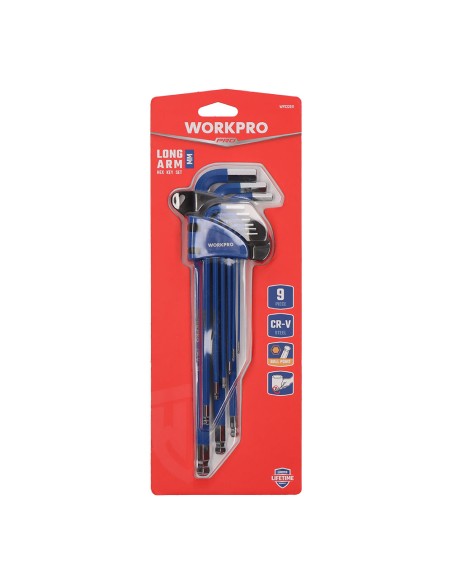 Llaves allen largas, juego 9 piezas, (métrico)