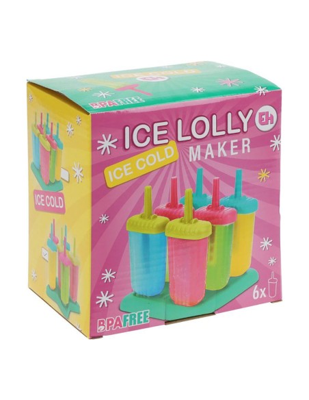 Set de 6 moldes para helados de hielo colores surtidos