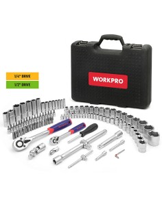 Herramientas mecánica, juego de 108 piezas. workpro