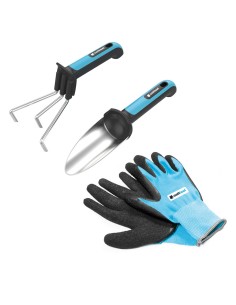 Kit mini de herramientas de mano y guantes jardín energo cellfast