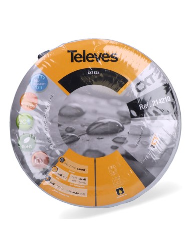 Cable coaxial apantallado cobre televes euro/m...