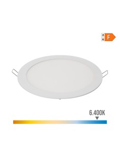 Downlight led empotrable redondo 20 w luz fria 6400 k 1500 lm blanco ø22,5 cm