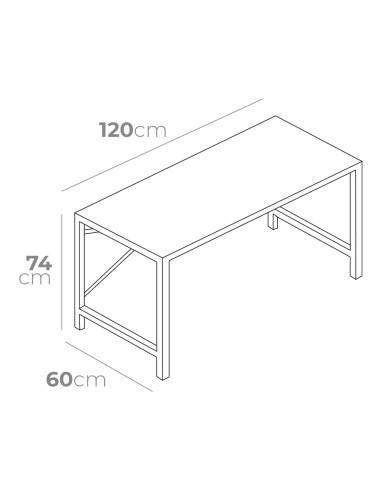 Escritorio de madera 120x60x74 cm edm