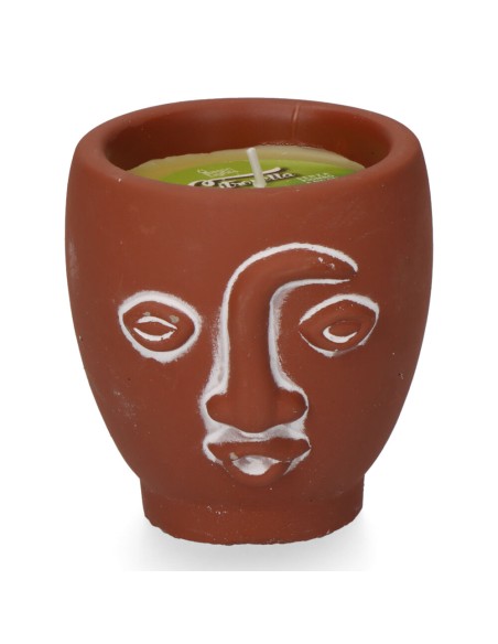 Vela citronela de terracota "caras" colores surtidos