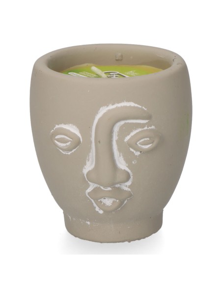 Vela citronela de terracota "caras" colores surtidos