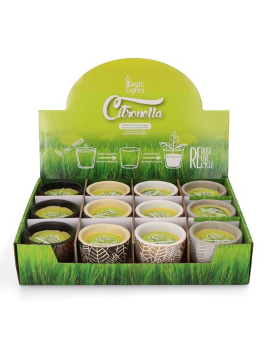 Vela citronela de terracota "hojas" colores...