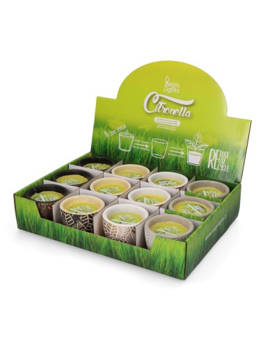 Vela citronela de terracota "hojas" colores...