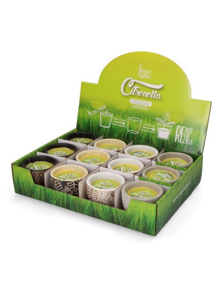 Vela citronela de terracota "hojas" colores surtidos