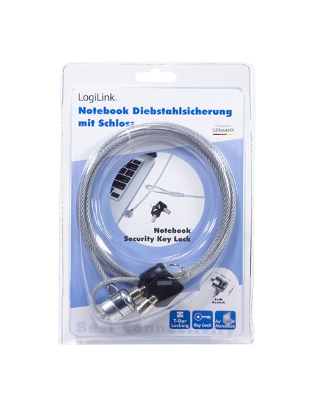 Cable antirrobo para portatil con 2 llaves logilink