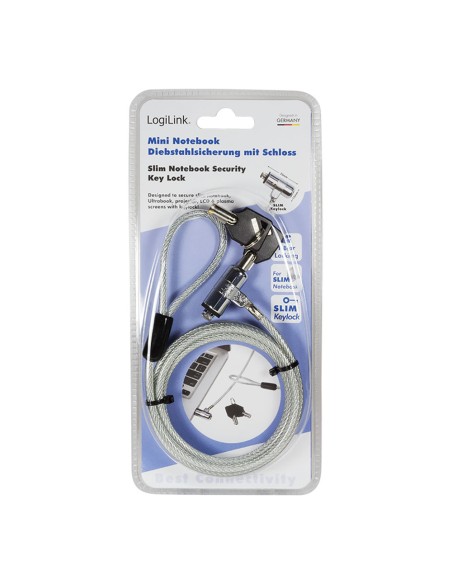 Cable antirrobo para portatil ultrafino con 2 llaves logilink