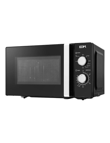 Microondas con grill 700 w parrilla 1000 w black design 20 l
