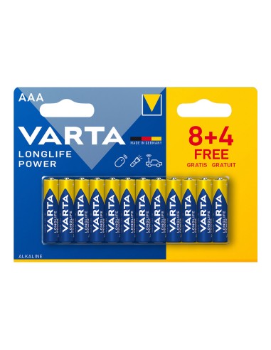 Pila alkalina longlife power aaa - lr03 (blister 8+4 uds) ø10,5x44,5mm