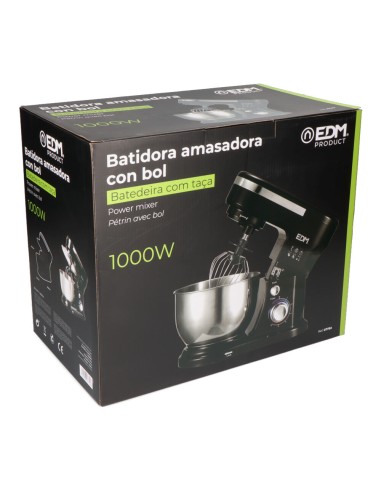 Batidora amasadora 1000w con bol de acero...
