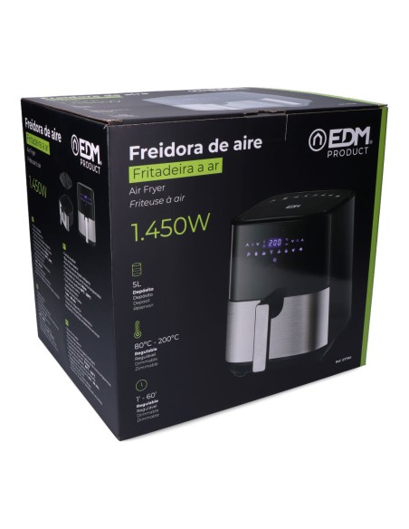 Freidora de aire 5l con pantalla led edm