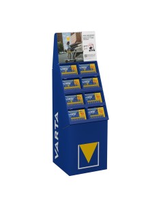 Expositor promocional longlife power 8+4, 89 packs (50 packs aa + 39 packs aaa) varta