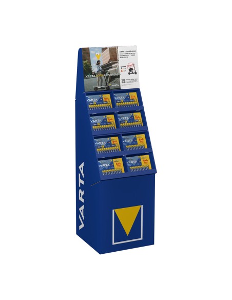Expositor promocional longlife power 8+4, 89 packs (50 packs aa + 39 packs aaa) varta