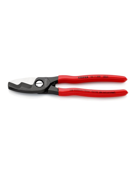 Tijeras cortacables con filo de corte doble recubiertos de plástico bruñido 200 mm ø 20 mm / 70 mm² 9511200 knipex Tijeras cortacables con filo de corte doble recubiertos de plástico bruñido 200 mm ø 20 mm / 70 mm² 9511200 knipex