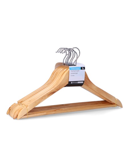 Perchas de madera 44,5 x 9,5 x 23 cm , 8 uds