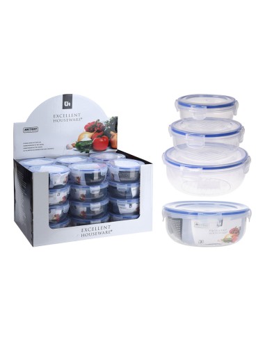Set 3 fiambreras plástico hermetica 1400 ml, 800 ml, 400 ml