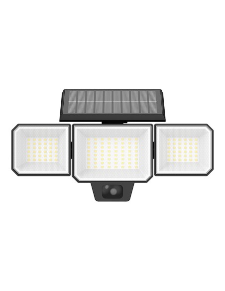 Aplique solar nysil con sensor, negro, 8,7 w, 5000 k, 1000 lm