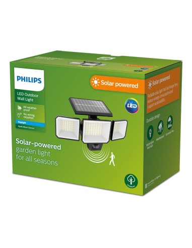 Aplique solar nysil con sensor, negro, 8,7 w,...